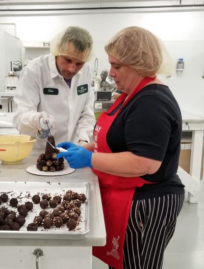 making chocolate truffle trees