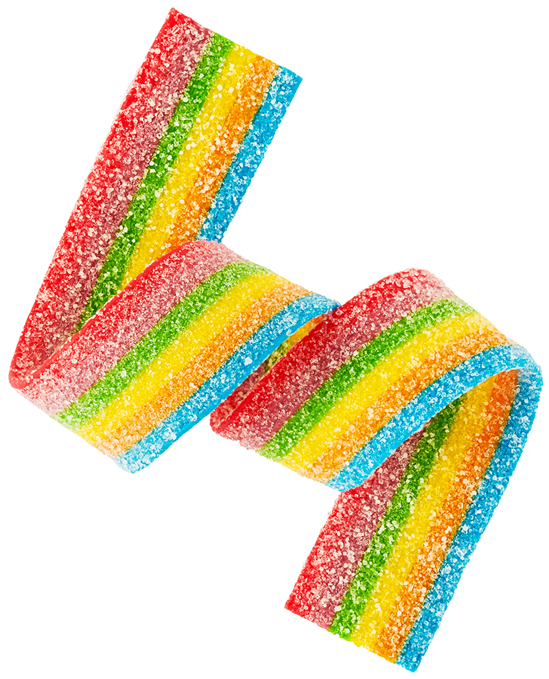 rainbow gummi strip
