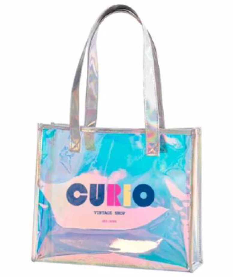 iridescent tote bag