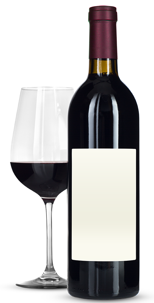 bottle of red wine and glass